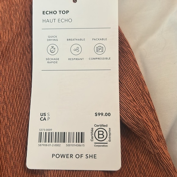 Athleta Rust Button-Up Top - Picture 2 of 2